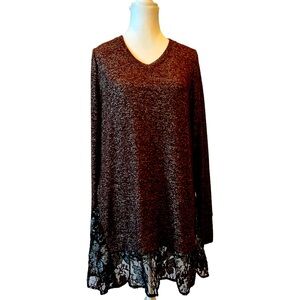 Knit top Long sleeve brown Heather